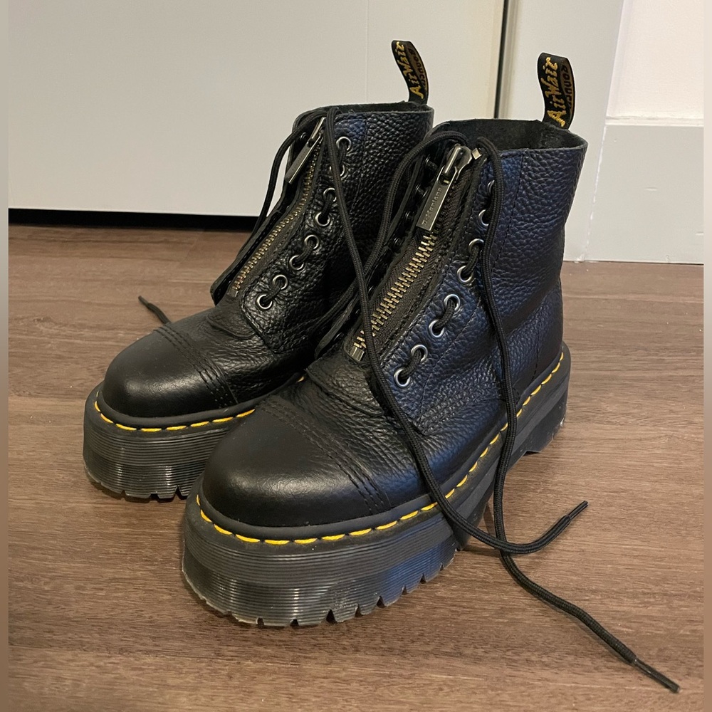 Dr. Martens Sinclair Black Leather Chunky Boots